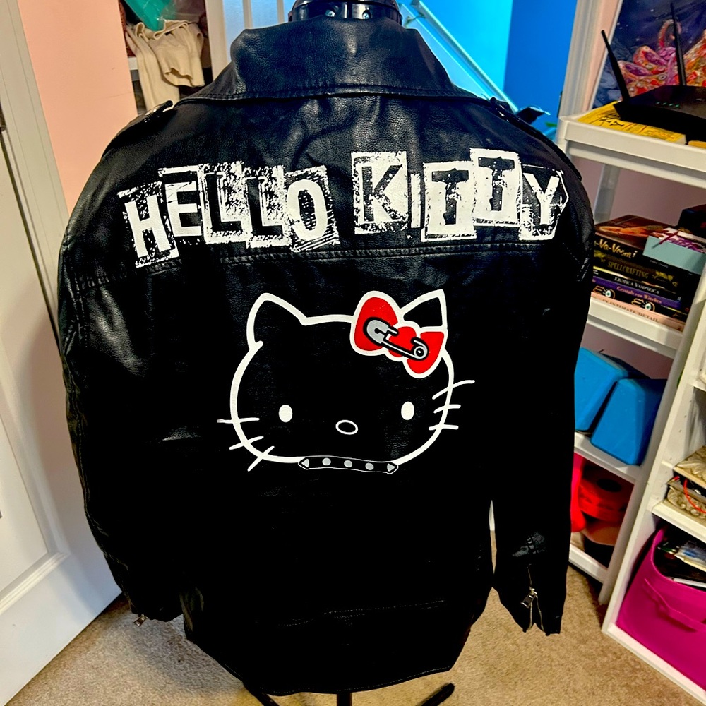 Dolls Kill Hello Kitty Pleather Jacket 2 XL